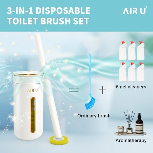 48 Count Disposable Toilet Brush Heads, Toilet Bowl Wand Refills for Toilet and Bathroom Cleaning, Yellow Lemon Fragrance, Not Suitable for Electric Toilet Brushes