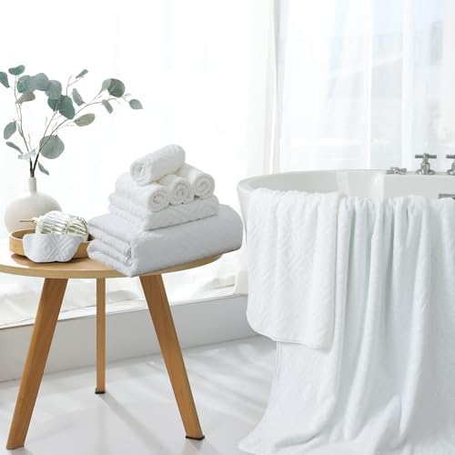 Bath Towel Set of 4 Extra Large Bath Sheet 35"x70" Oversized Bath Towel Soft Microfiber Bathroom Towel for Adults Highly Absorbent Quick Dry Towel Set for Bathroom,Hotel,Shower Towel Bath Sheet White