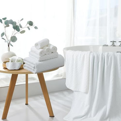 Bath Towel Set of 4 Extra Large Bath Sheet 35"x70" Oversized Bath Towel Soft Microfiber Bathroom Towel for Adults Highly Absorbent Quick Dry Towel Set for Bathroom,Hotel,Shower Towel Bath Sheet White