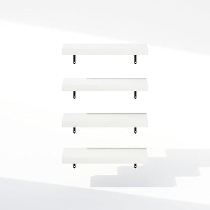 Furinno Tanna Floating Shelves for Wall Set of 4, 22-Inch Bathroom Wall Shelf, Wall Mounted Shelf, for Bathroom Organizers and Storage, Living Room, White Texture