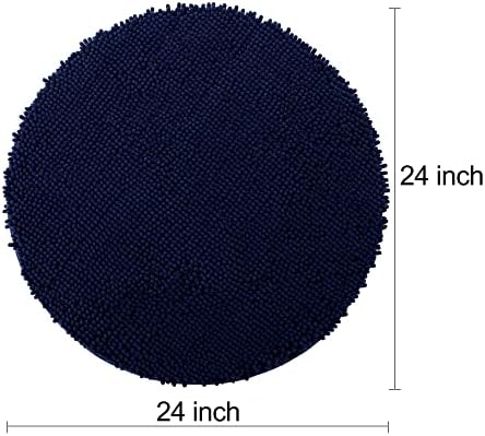 Smiry Round Bathroom Rugs 24X24, Chenille Extra Soft Absorbent Bath Mat