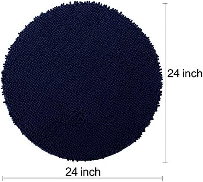 Smiry Round Bathroom Rugs 24X24, Chenille Extra Soft Absorbent Bath Mat