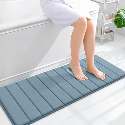 OLANLY Memory Foam Long Bathroom Rugs Runner 47x17, Super Soft Absorbent