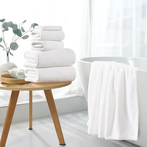 4 Piece Extra Large Bath Towel 35"x70" Oversized Bath Sheet White Bath Towel Set for Bathroom Ultra Soft Cozy Highly Absorbent Quick Dry Bathroom Towel for Spa Gym Hotel,Shower Towel for Daily Use