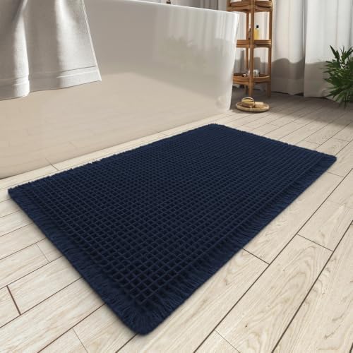 Upgraded Waffle Bath Mat Ultra Absorbent Non Slip Bathroom Mat, 20" x 32"