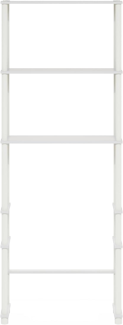 Furinno Turn-N-Tube Over The Toilet Storage, 3-Shelf Over The Toilet Organizer, Freestanding Space Saver Bathroom Shelf, for Bathroom Organizers and Storage, White