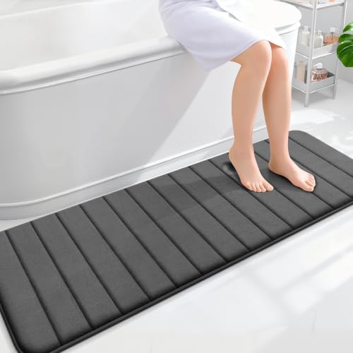 OLANLY Memory Foam Long Bathroom Rugs Runner 59x20, Super Soft Absorbent