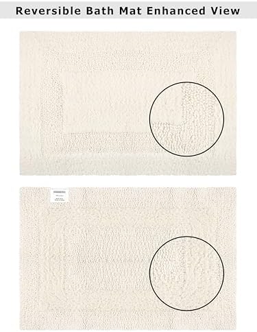 COTTON CRAFT Bath Rugs - 2 Pack Large 20x30 Soft Plush Bath Mats - Ivory