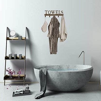 Towel Hooks for Bathroom Over the Door Hooks Wall Mount Rack Holder, Heavy Duty Robe Hooks Hanger for Metal Sandblasted Organizer for Towel Clothes Bag Robe(Coffee)