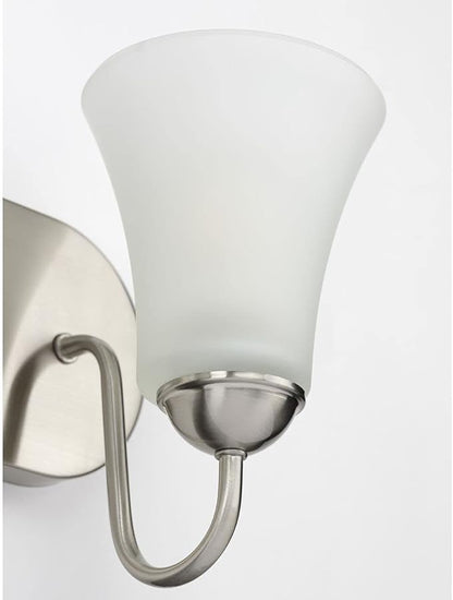 Progress Lighting Classic Collection 2-Light Etched Glass Traditional Bath Vanity Light Brushed Nickel, 7-7/8" x 13"