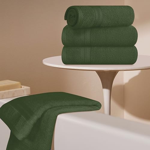 BOUTIQUO Ultra Soft 6-Piece Hand Towel Set 16x28-100% Ringspun Cotton - Durable & Highly Absorbent Hand Towels - Ideal for use in Bathroom, Kitchen, Gym, Spa & General Cleaning - Olive Green