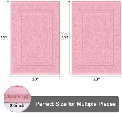 SHACOS Soft Microfiber Pink Bathroom Rugs Sets 2 Pieces 32x20 inch
