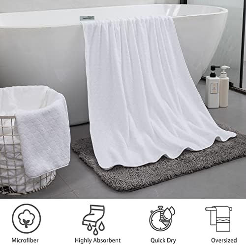 Ycosy 2 Pack Hand Towels Set 16"x31",White Towel Set for Bathroom,Quick Dry Thick and Highly Absorbent Hand Towel,Ultra Soft Microfibers Premium Towel Set for Bathroom Hotel,Spa,Gym