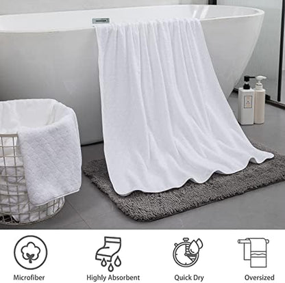 Ycosy 2 Pack Hand Towels Set 16"x31",White Towel Set for Bathroom,Quick Dry Thick and Highly Absorbent Hand Towel,Ultra Soft Microfibers Premium Towel Set for Bathroom Hotel,Spa,Gym