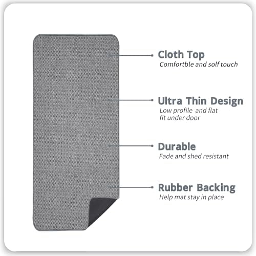 Bosap Bath Mat,Ultra Thin Bathroom Runner Rugs,Large Bath Mats for Bathroom,Quick Dry,Non-Slip,Machine Washable,Low Pile,Bath Rug,Shower Outside,Sink,Home Decor Accessories.Grey,3'x5'(36x60inch)