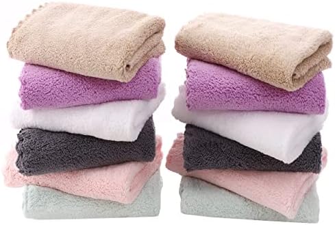 TENSTARS 12 Pack Premium Washcloths Set - Quick Drying- Soft Microfiber Coral Velvet Highly Absorbent Wash Clothes - Multipurpose Use as Bath, Spa, Facial, Fingertip Towel (Multicolored)