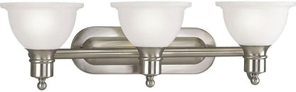Progress Lighting 3-Light Etched Glass Traditional Bath Vanity Light, Madison Collection, Indoor, P3163-09, Brushed Nickel