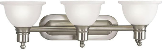 Progress Lighting 3-Light Etched Glass Traditional Bath Vanity Light, Madison Collection, Indoor, P3163-09, Brushed Nickel