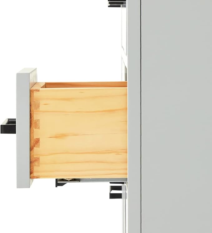 ARIEL Hepburn 42-inch Bathroom Vanity Base Cabinet,Solid Wood, 2 Soft Closing Doors, 9 Dovetail Drawers, Grey
