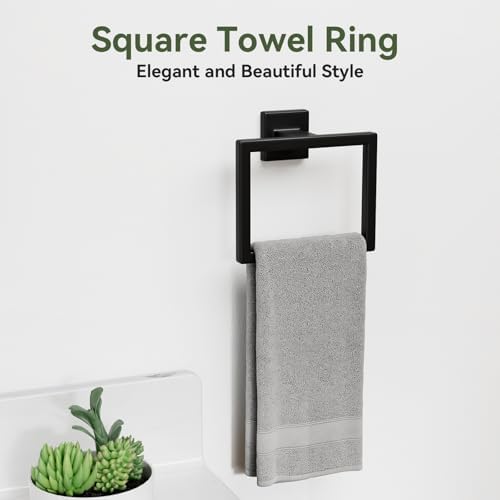 10-Pieces Matte Black Bathroom Accessories, 24 Inch Bathroom Hardware Set