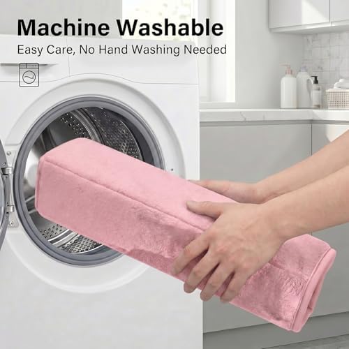 2 Piece Memory Foam Bath Mat Set, Extra Soft Absorbent Bathroom Rugs with U-Shaped Toilet Rug, Non-Slip Backing, Machine Washable, 24x16 + 20x20 U-Shaped, Pink
