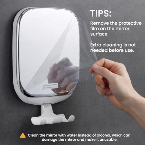 TAILI Shower Mirror Fogless for Shaving,Fogless Mirror for Shower with Tray