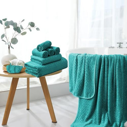 Bath Towel Set of 4 Extra Large Bath Sheet 35"x70" Oversized Bath Towel Soft Microfiber Bathroom Towel for Adults Highly Absorbent Quick Dry Towel Set for Bathroom,Hotel,Shower Bath Sheet Teal Blue