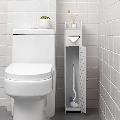 AOJEZOR Small Bathroom Storage Cabinet: No Drill Ultra-Narrow for Renters