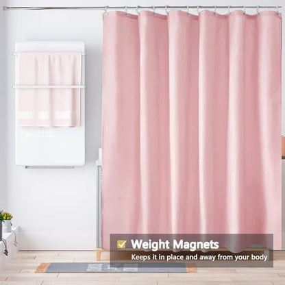 LLSCL Fabric Shower Curtain Liner with Weighted Lines, Waterproof Hotel Quality, 72 x 72 Machine Washable
