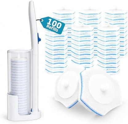 Toilet Wand Refills, Disposable Toilet Brush, Toilet Wand, Disposable Toilet Bowl Cleaner Wand, Toilet Brush, Toilet Scrubber with Holders(100-refills)