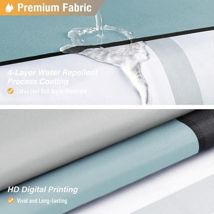 BTTN 36x72 Half Modern Geometric Waterproof Fabric Shower Curtain, Fog Blue