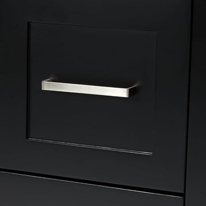 ARIEL Hamlet 72-inch Bathroom Vanity with Sink,Solid Wood, 1.5-inch Italian Carrara Marble Countertop, Double Rectangular Porcelain Sink, 4 Soft Closing Doors, 3 Dovetail Drawers, Black
