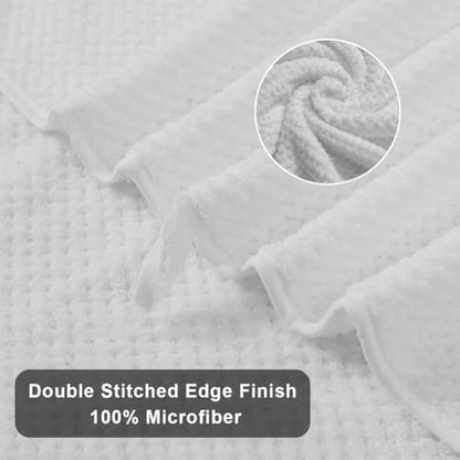 Hand Towels Set 2 Pack-16“x31”,Ultra Soft Microfibers Bathroom Towel Set Highly Absorbent Quick Dry Luxury Premium Towel Lightweight Durable Hand Towel Collection for Hotel Spa Gym Kitchen,White