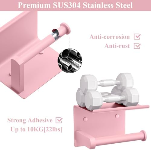 Toilet Paper Holder with Shelf Wall Mounted Toilet Paper Roll Dispenser