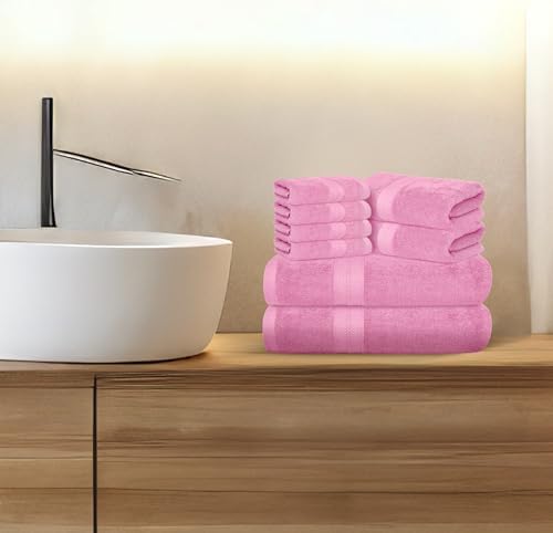 Avalon Towels Pink Bath Towels, Pink Towel Set, 8pc