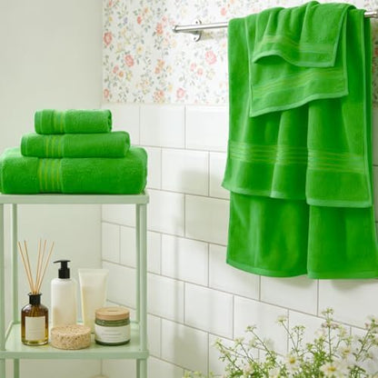COZYART Luxury Bath Towel Set 6 Pcs Kelly Green 100% Turkish Cotton 650 GSM