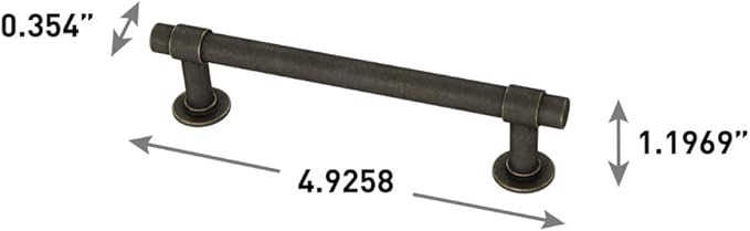 Franklin Brass Francisco (1-Pack) Cabinet Handles 4' Hole Center Warm Chestnut Kitchen Drawer Pulls Dresser, Furniture Hardware P29617-WCN-C