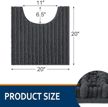 Smiry Bathroom Toilet Rugs U Shaped 20X20, Chenille Bath mats for Toilet