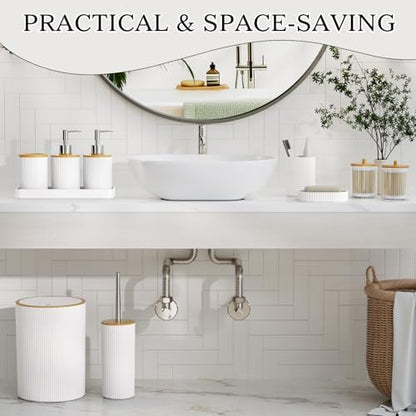 10PC Bathroom Accessory Set - White Bathroom Bath Decor Sets