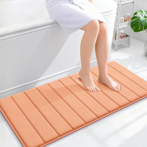 OLANLY Memory Foam Long Bathroom Rugs Runner 44x20, Super Soft Absorbent