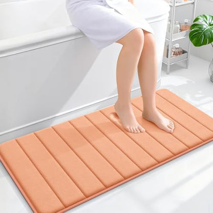 OLANLY Memory Foam Long Bathroom Rugs Runner 44x20, Super Soft Absorbent
