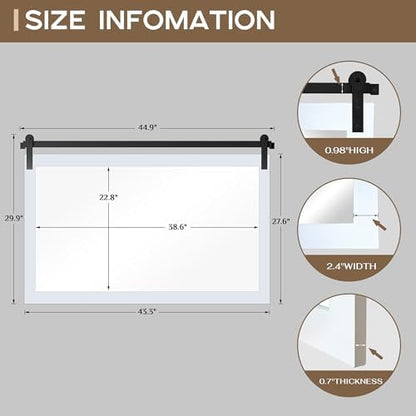 COGOOD Farmhouse Bathroom Mirrors for Over Sink - 30 x 45 Pure White