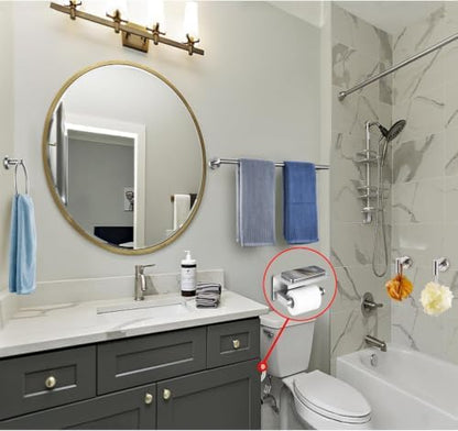 5 Pieces Brushed Nickel Bathroom Hardware Accessories Set, SUS304 Stainless Steel 24 Inch Bath Towel Bar Set, Round Bathroom Towel Holder Set, Towel Racks for Bathroom Wall Mounted