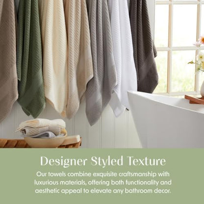 Springtree Home Oversized Bath Towel Set | 2-Pack | 100% Cotton | Brown