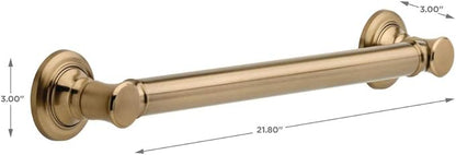Delta Traditional (1-Pack) 18" Shower Grab Bar Seniors ADA Compliant Champagne Bronze 450 lb Capacity Bathroom Safety Handle for Shower, Bathtub | Wall Mounted Balance Assist, Grip Bar 41618-CZ