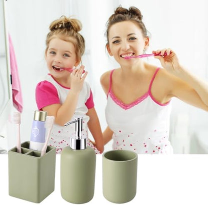 XLHOMO Resin Sage Bathroom Set, 6 Pcs Bath Decor and Accessories Sets