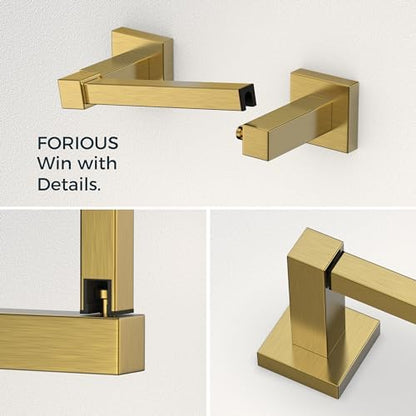 FORIOUS Toilet Paper Holder and Towel Ring Set, Bathroom Accessories Set