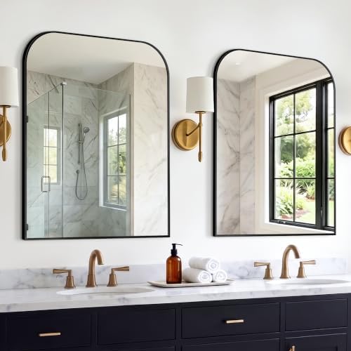 Bathroom Black Vanity Mirror for Over Sink, 36" x 30"-2pcs