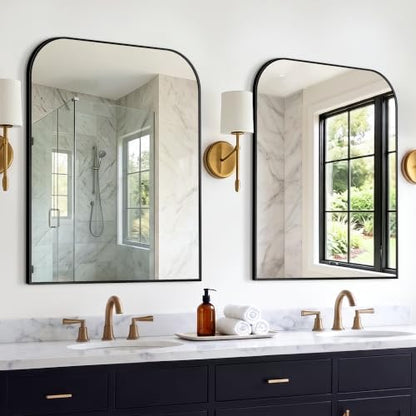 Bathroom Black Vanity Mirror for Over Sink, 36" x 30"-2pcs
