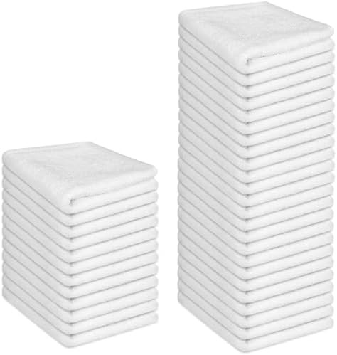 Washcloths Set, 36-Pack Cotton Wash Cloths, 12x12 Inch, White